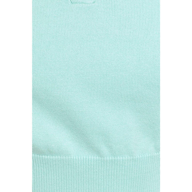 SLEEVELESS POWER SHOULDER KNIT TOP