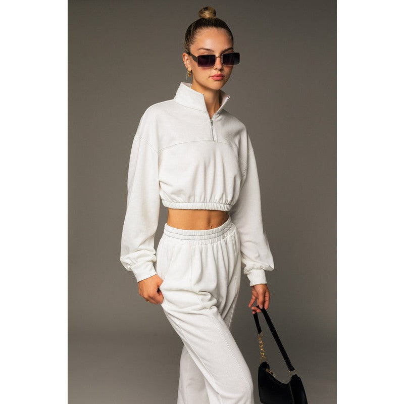 LONG SLEEVE ELASTIC WAIST TOP