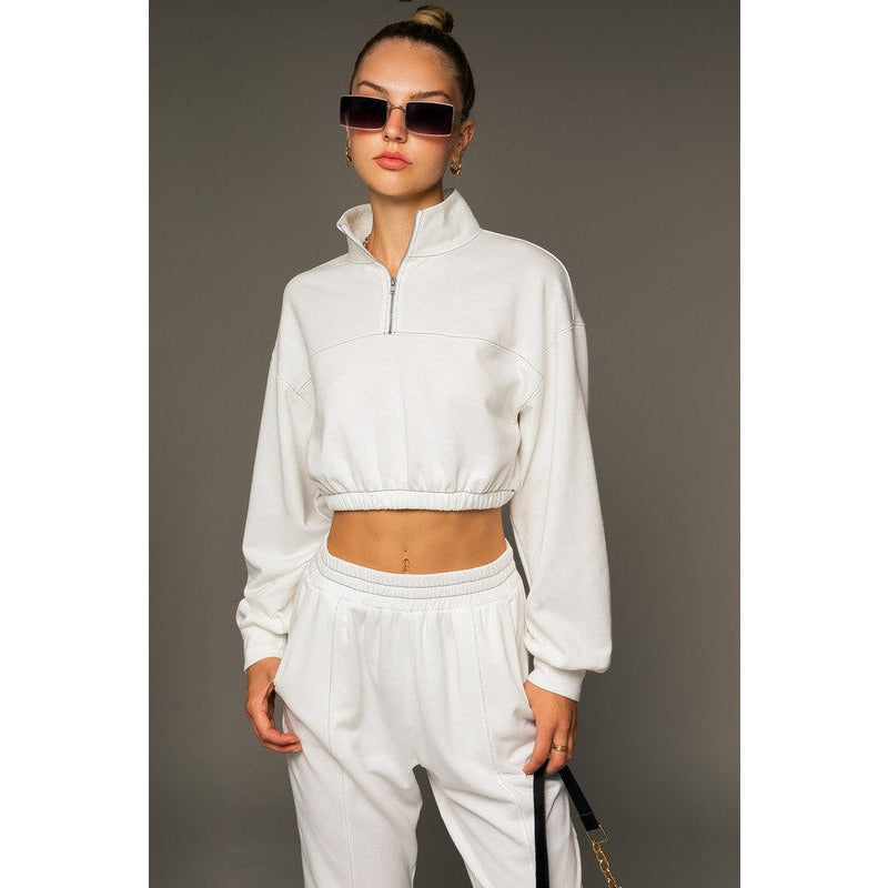 LONG SLEEVE ELASTIC WAIST TOP