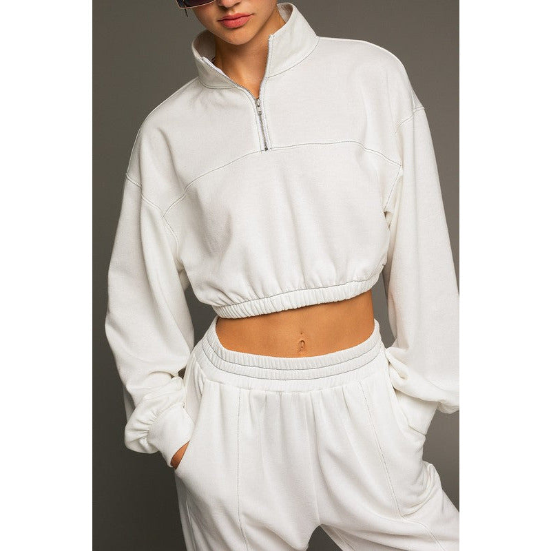 LONG SLEEVE ELASTIC WAIST TOP