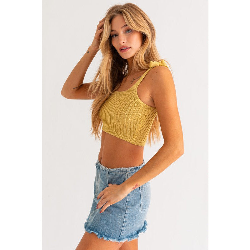 SHOULDER TIE KNIT TANK
