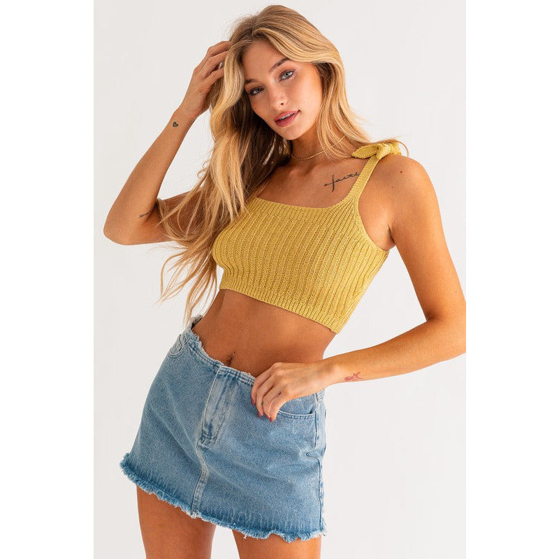 SHOULDER TIE KNIT TANK
