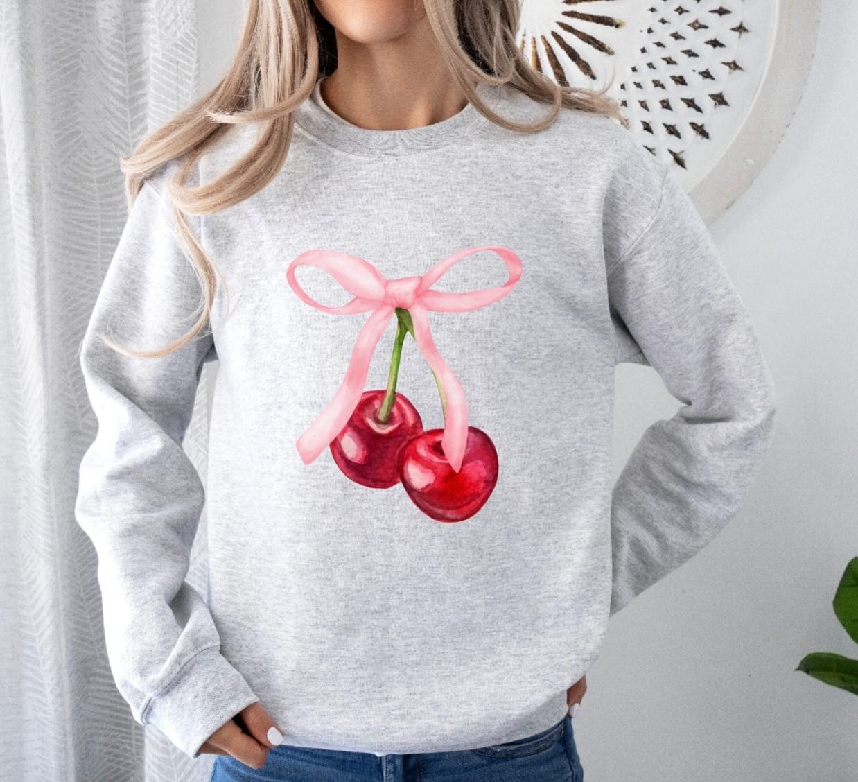 Cherry Bow Crewneck