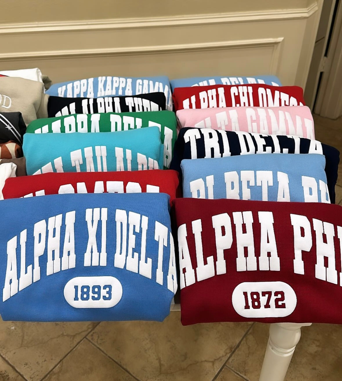 Puff Print Sorority Crewneck