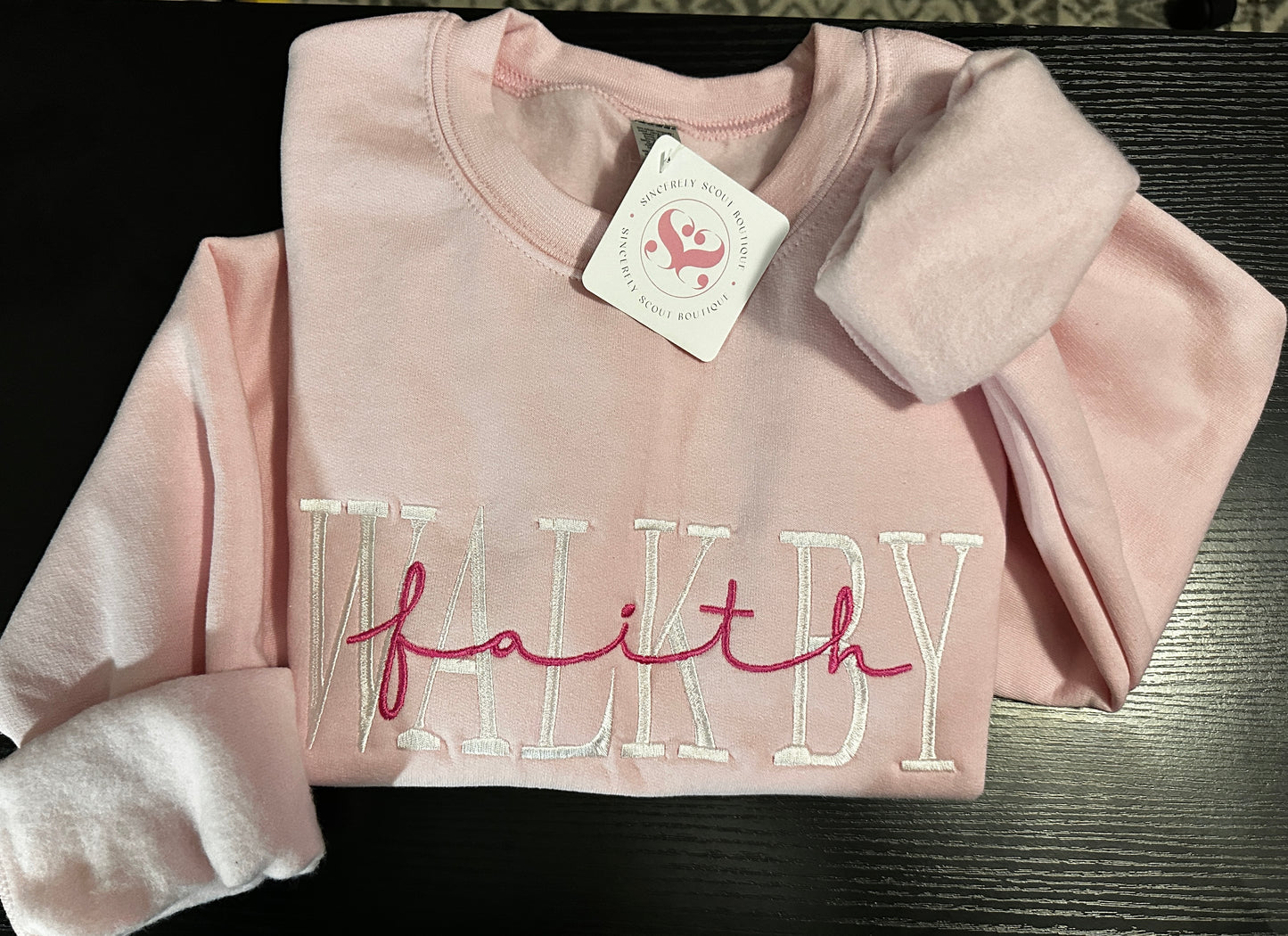 Walk By Faith Embroidered Crewneck