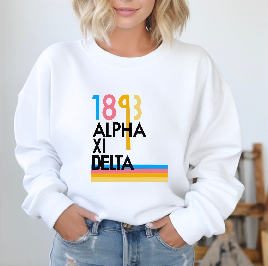 Alpha Xi Delta Retro Crewneck