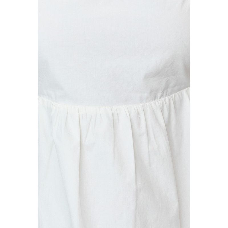 SHORT SLEEVE BACK TIE DETAIL BABYDOLL DRESS