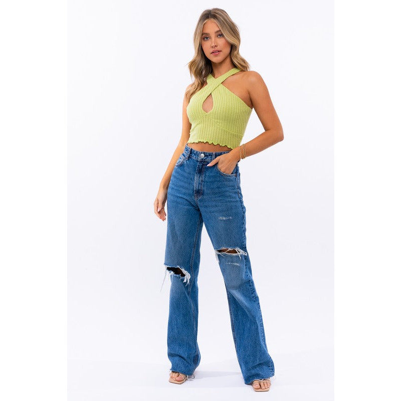 CRISS CROSS CROP TOP