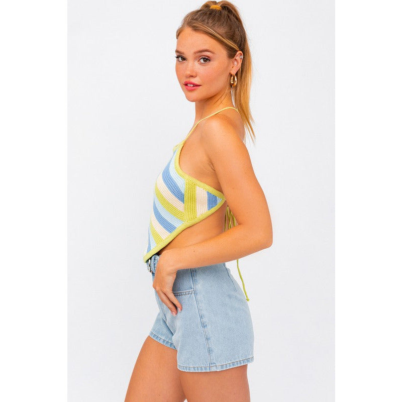 SLEEVELESS KINT CROPPED TOP