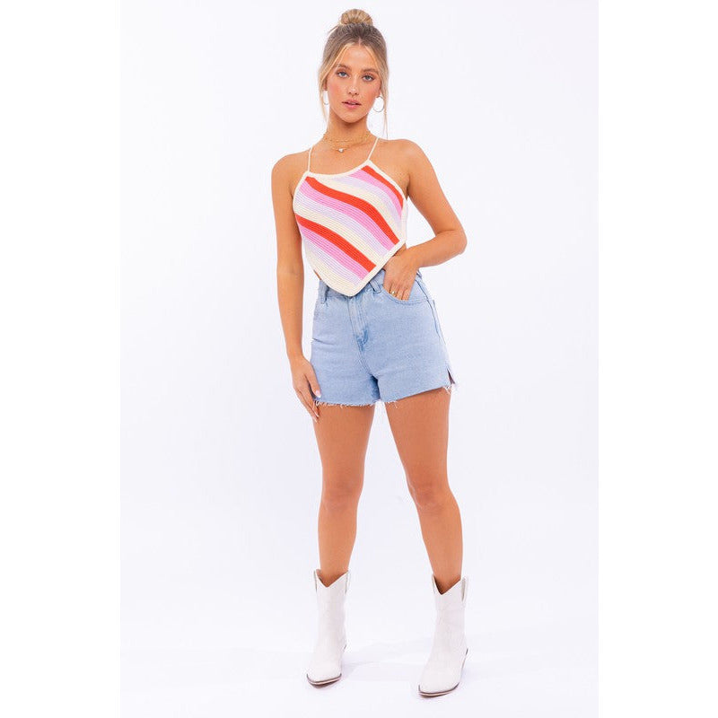 SLEEVELESS KINT CROPPED TOP