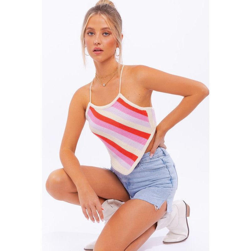 SLEEVELESS KINT CROPPED TOP