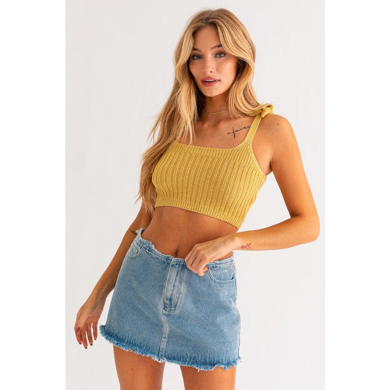 SHOULDER TIE KNIT TANK