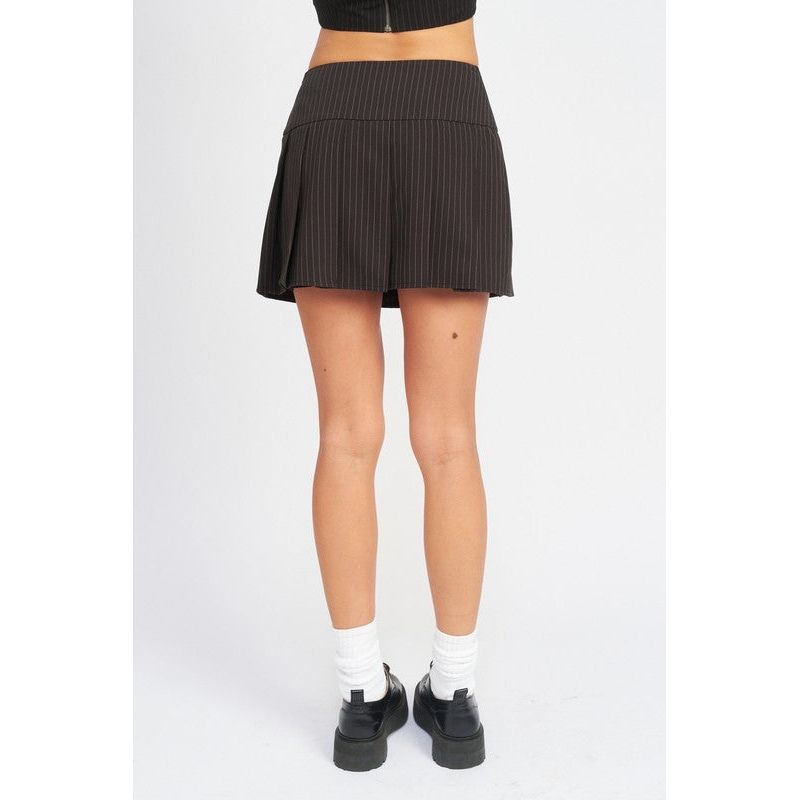 PLEATED HIGH WAIST MINI SKIRT