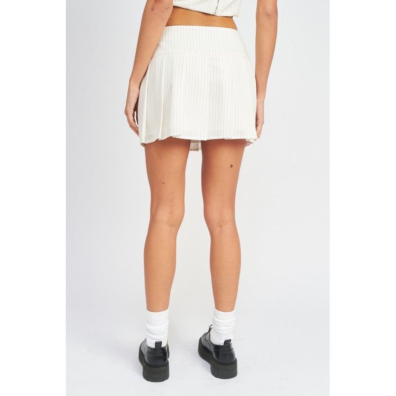 PLEATED HIGH WAIST MINI SKIRT