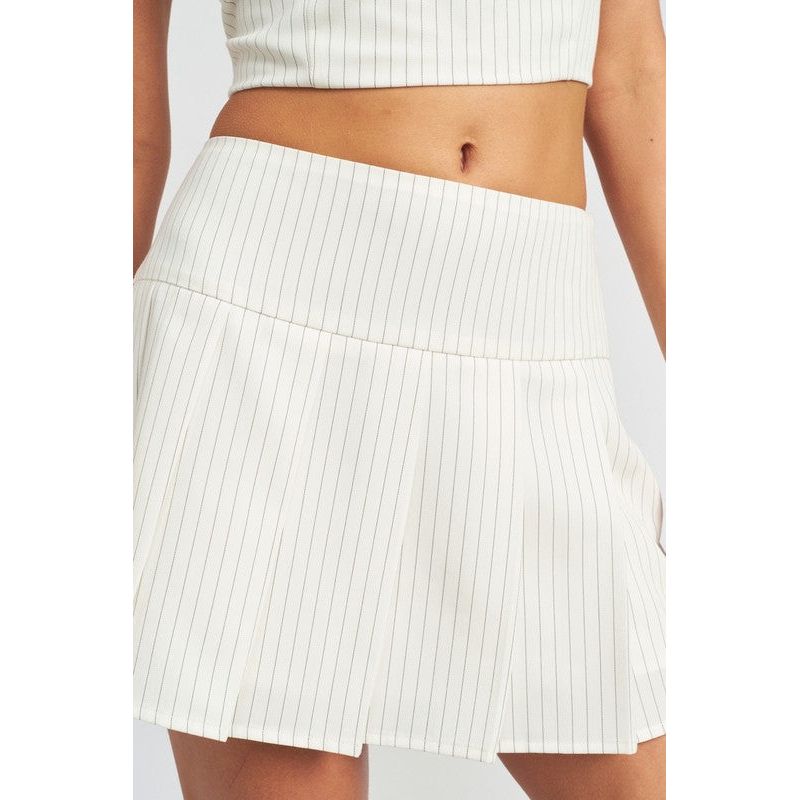 PLEATED HIGH WAIST MINI SKIRT