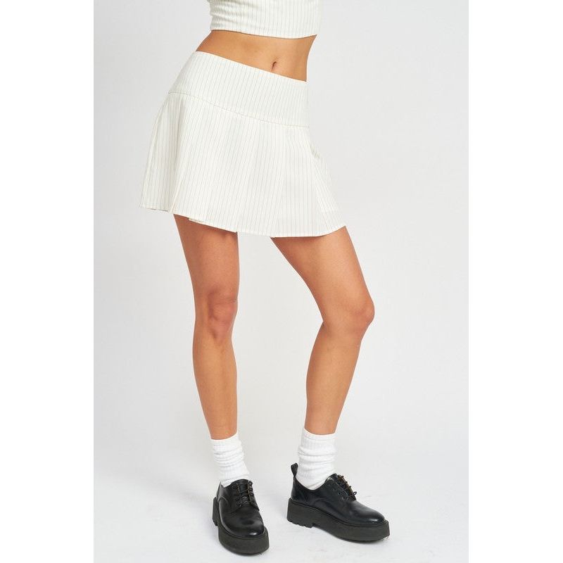 PLEATED HIGH WAIST MINI SKIRT