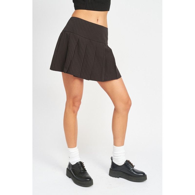 PLEATED HIGH WAIST MINI SKIRT