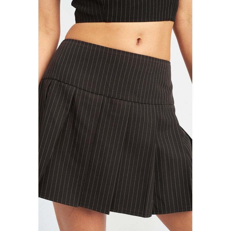 PLEATED HIGH WAIST MINI SKIRT