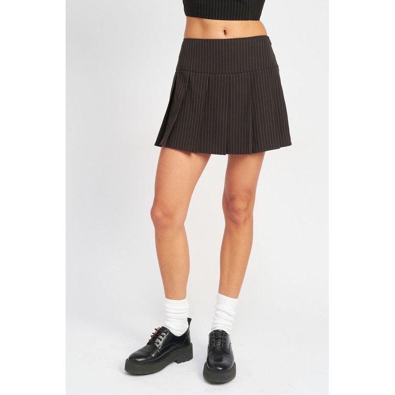 PLEATED HIGH WAIST MINI SKIRT