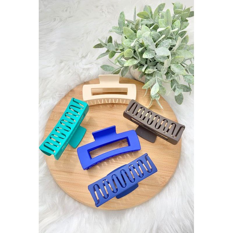 Matte Rectangular Hair Clamp Claw