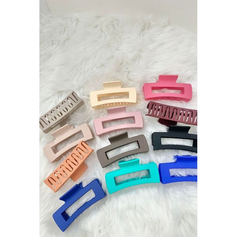 Matte Rectangular Hair Clamp Claw
