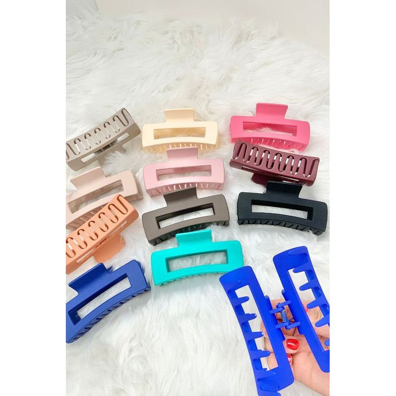 Matte Rectangular Hair Clamp Claw