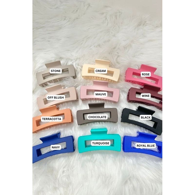 Matte Rectangular Hair Clamp Claw