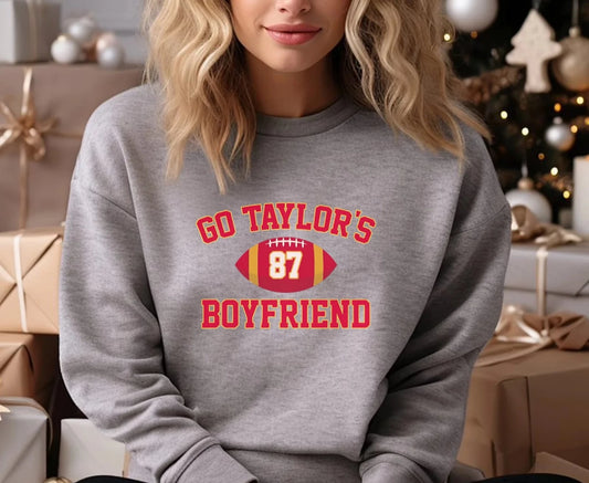 "Go Taylor's Boyfriend" Football Crewneck