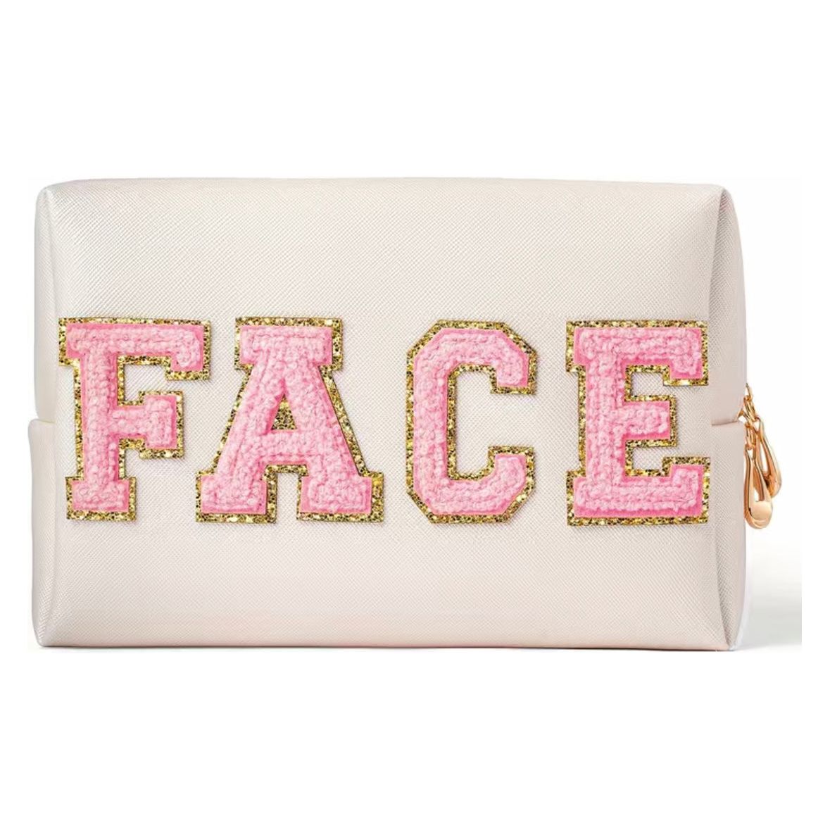FACE Chenille Letter Cosmetic Bag