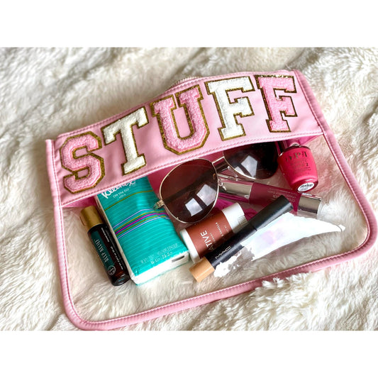 STUFF Chenille Letter Clear Pouch