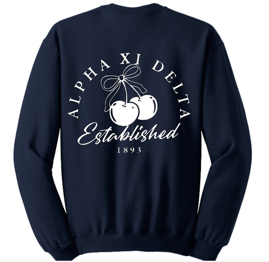 Alpha Xi Delta Cherry Bow Crewneck