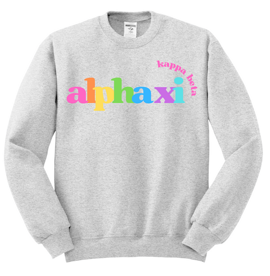 Alpha Xi Delta Rainbow Crewneck